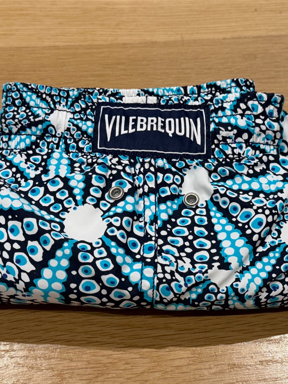 Vilebrequin Navy, Turquoise & White Abstract Swim Shorts Men’s 5XL